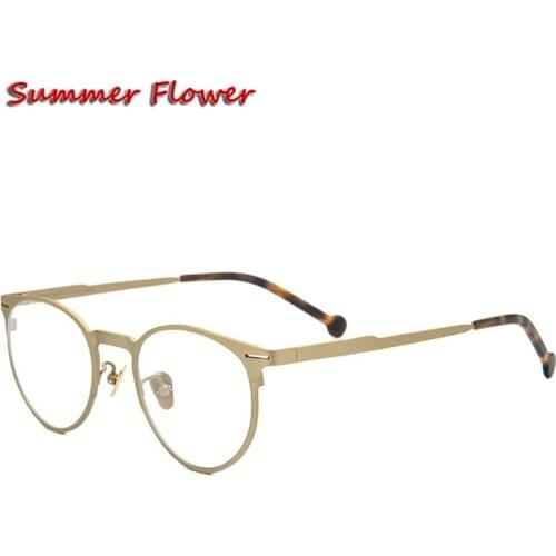 Round Progressive Men Pure Titanium Glasses Top Quality Retro Optical Prescription Recipe Glasses Frame