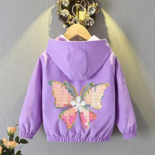 Autumn Kids Clothes Frozen Elsa Princess Tops Teen Children Outwear Pretty Korean Little Girls Floral Butterfly Jacket Coats