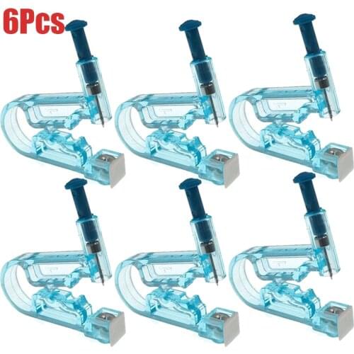 1-6Pcs Set Ear Piercing Gun Kit Asepsis Disposable Healthy Safety Earring Piercer Tool Machine Kit Studs Nose Lip Body Jewelry