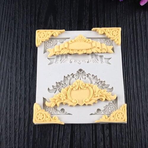 Gem Crown Shape Silicone Mold Window Relief Frame Cake Mould Chocolate Fondant Mold Gumpaste Mould Cake Decorating Tool WMJ-572