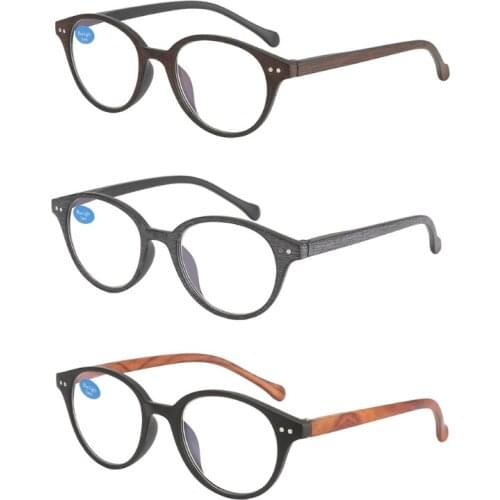 Blue Light Blocking Computer Reading Glasses Flexible Presbyopic Anti UV Ray Round Eyeglasses for Women Men D0LF