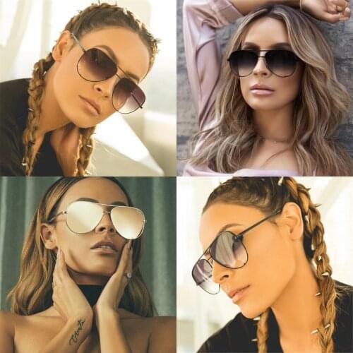 Fashion Brand Designer Vintage Sunglasses Women Men Oversized Luxury Cool Mirror Retro Coating Mirror Sun Glasses for Female