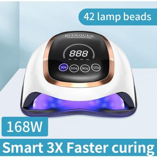 168W UV lamp Gel Nail Polish semi permanent Nail Lamp 30/60/90/120s Timer Auto Sensor Manicure Tools