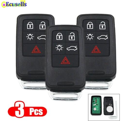 3Pcs/Lot 5 Buttons Smart Full Remote Key Fob for Volvo XC60 S60 S60L V40 V60 434mhz ID46 Chip with Insert Key KYDZ KR55WK49264