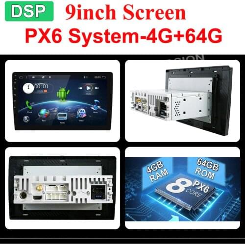 4G 64G Android 10.0 Universal 1 din auto Multimedia Player car radio 2din Stereo 10" car Player Auto Radio HDMI PX6 System