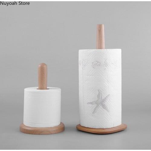Solid Wood Paper Towel Rack Living Room Kitchen Paper Towel Rack Household Paper Roll Holder Hanging Vertical Paper Towel Holder