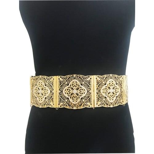 Vintage luxury temperament style big size crystal belt Algeria best-selling womens wedding party rhinestone waist chain jewelry