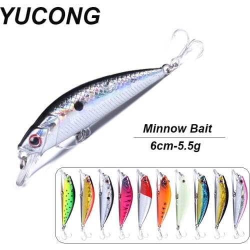 YUCONG 5Pcs/lot Jerkbait Fishing Lure 6cm-5.9g Swimbait Hard Lure Crankbait Whopper Plopper Sinking Bass Bait Japan Tackle Pesca