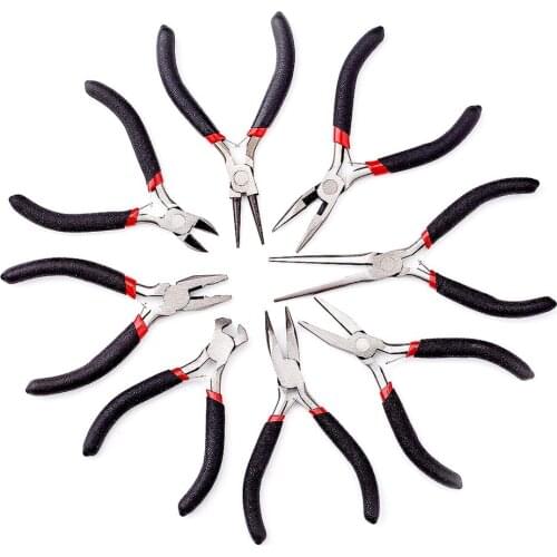 Carbon Steel Polishing Jewelry Pliers Tool Kit Long Needle Round Nose Cutting for Jewelry Making