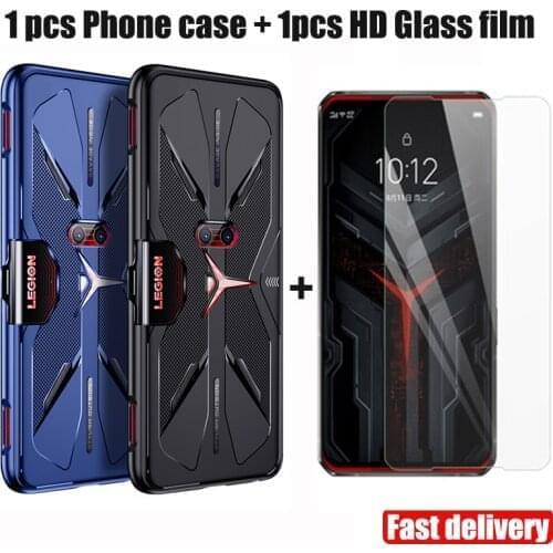 2 in 1 Protective TPU phone Cases + Glass screen protector film For Lenovo Legion Phone Duel Case For Lenovo Legion Pro 5G Cover