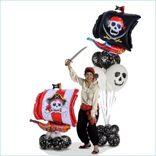 1Pc Tramp Pirate Ship Balloon Aluminum Foil Balloon Halloween Birthday Party Decoration Balloon Baby Shower Christmas Globos