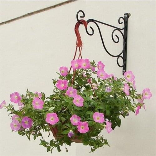 1 Pcs Iron Wall Hanging Flower Stand Brackets Hooks For Garden Basket Lantern Lawn Light Flower Pots Plant Hanger Gardening