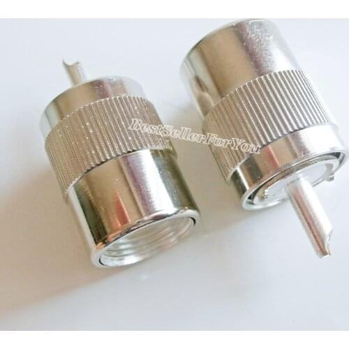 10Pcs UHF Male PL259 PL 259 Plug Solder For 8D-FB Cable Straight RF Coax Connector