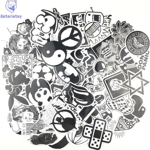 120PCS black mix styling bad joke girl sticker bomb waterproof graffiti Doodle sticker skateboard decal toy sticker