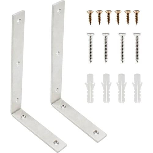 2 PCS Shelf Bracket, Heavy Duty Steel L Bracket Corner Brace, Right Joint Angle Brackets Floating Shelf Hardware 175x105x25x5mm