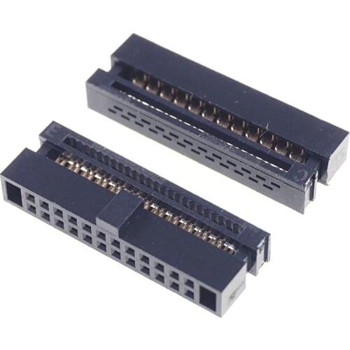 200 Pcs 0.050" 1.27mm 24 Pin dual Row IDC Connector 2x12 P 24 position Rectangular Female Socket Receptacle Ribbon Cable