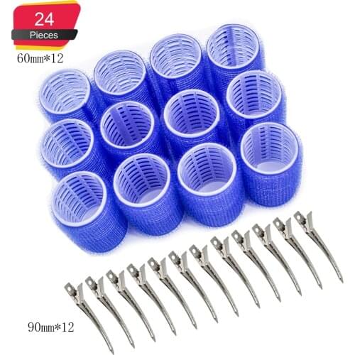 Hair Rollers 24/Pack Self Grip Salon Hairdressing Curlers, Hair Curlers Sets, DIY Curly Hairstyle (JUMBO 12pcs + LARGE 12 pcs)