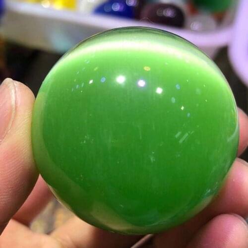 40-60mm Rare natural crystal green cat eye crystal ball 60mm + stand 5AAA