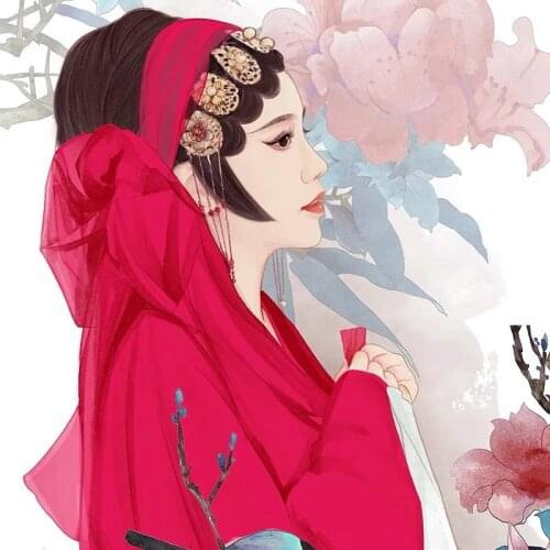 5D Diamond Painting Kit Chinese Style Mosaic DIY Lady Diamond Embroidery Rhinestone Home Decoration