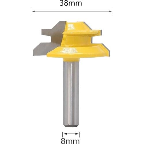 8mm Shank 45 Degree Milling Cutter Router Bit Wood Carbide Woodworking Trimming Engraving Carving Cutting tenon knife