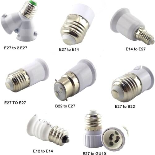 E27 to E14 to E12 GU10 B22 Adapter For Lamp Conversion Holder LED Bulbs Light Base Socket Fireproof Bulb Converter