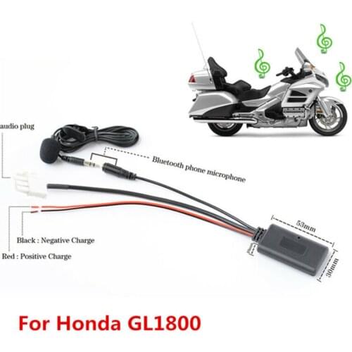 3 Pin AUX Audio Cable Adaptor Bluetooth Microphone Bluetooth Master Chip 12V For Honda Goldwing GL1800