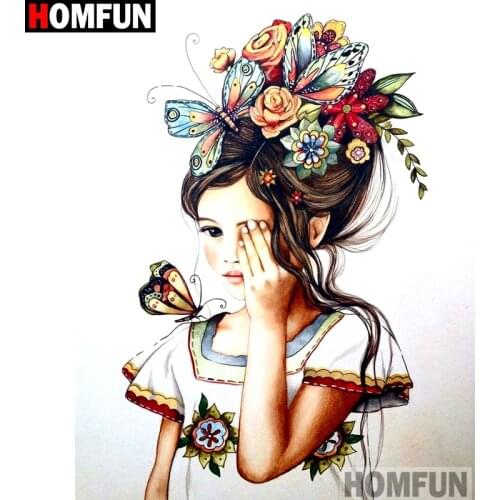 HOMFUN Full Square/Round Drill 5D DIY Diamond Painting "Oil painting beauty"Embroidery Cross Stitch 5D Home Decor A16253