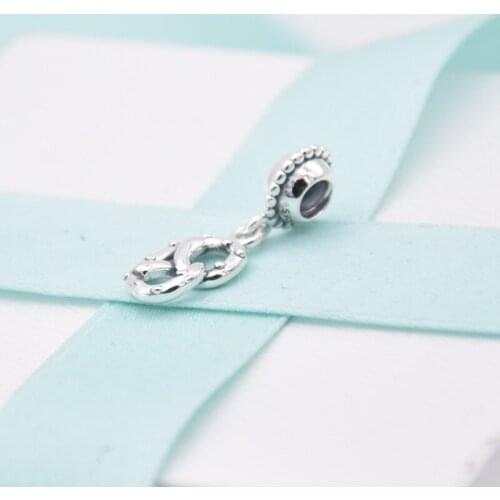 Top quality Summer 925 Sterling silver Ultra Rare Retired Pretzel charms fit bead bracelets bangle DIY pendant for jewelry make