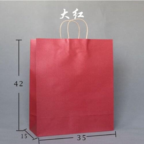 Custom print paper bags packaging gift bag for shopping garment handle carrier logo brand design paper bags Wholesale35*15*42cm