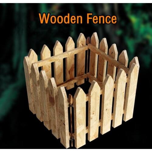 4Pcs Wooden Fence Miniature Fairy Garden Micro-Landscape DIY Wood Picket Barrier Bonsai Terrarium Ornament 32*29.5cm