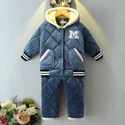 Kids pajama sets Clothing sets Thicken flannel pijamas Coral fleece sleepwear Winter quilted flannel pajamas for boys and girls