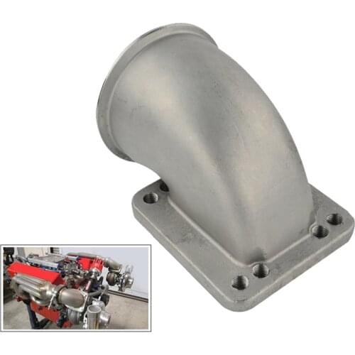 For T3 T4 Turbo Flange 3 inch Stainless Steel Vband 90 Degree Elbow Adapter Cast New