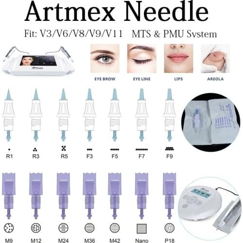 Artmex Needle fit V3 V6 V8 V9 V11 Nano round MTS &PMU System Use for tattoo machine Artmex Needle