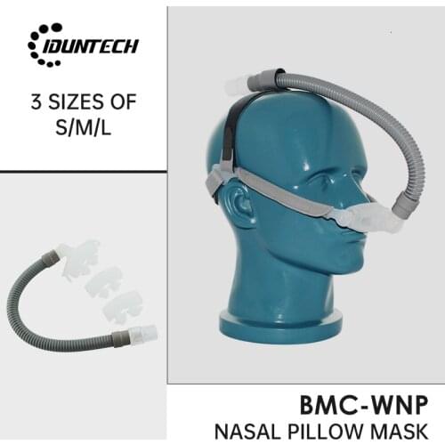 BMC CPAP Nasal Pillow Mask With 3 Size Cushions Adjustable Strap And Small Tubing For Sleep Apnea Stop Snoring Solution Freeship