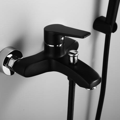 Matte Black Shower Faucets Wall Mount Bathroom Shower Faucets Bathtub Faucet Mixer Tap Shower Mixer Valve Control Valve