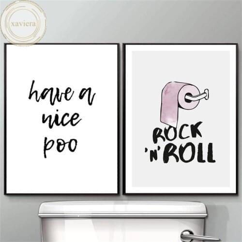 Funny Quotes Cartoon Posters and Prints Minimalist Canvas Paintings Toilet Bathroom Wall Art Print Pictures Modern Home Decor