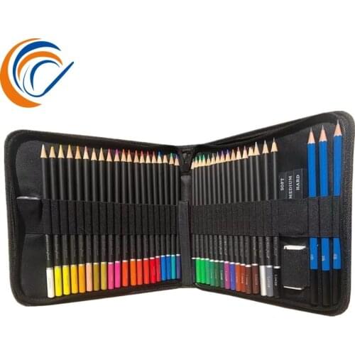 Nylon Bag Pack Sketch Brush Set 45 Pcs Per Set Including 39 Pencils Adult Drawing Pencil Colored Pencil Set for Drawing Gift
