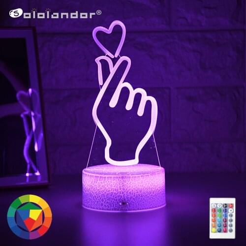 2021 Newest light 3D LED night light creative dining table bedside lamp romantic than heart lamp children home decoration gift