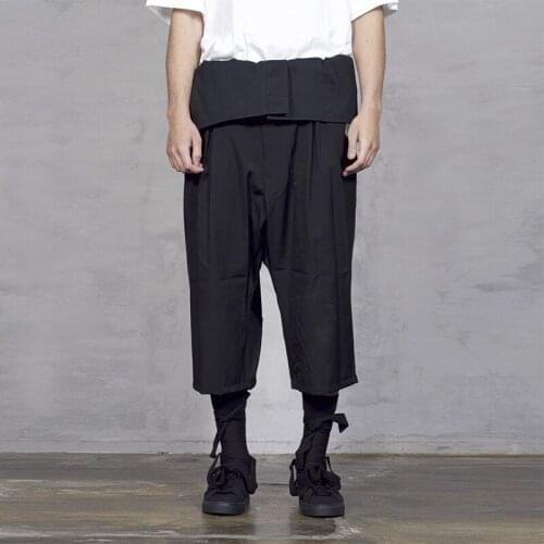 27-45 NEW mens Hair stylist GD fashion independent designer high waist eversion man eight points collapse plus size costumes