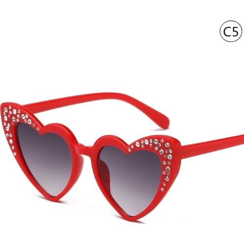 New Plastic Children Sunglasses Kids Brand Designer Love Cat Eye Sunglasses Gradient Boys Girls UV400 Sun Glasses
