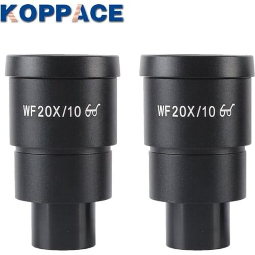 KOPPACE 2pcs KP-20X High Eyespots Wide-Field Eyepiece WF 20X/10 Stereo Microscope Eyepiece Mount Interface 30mm