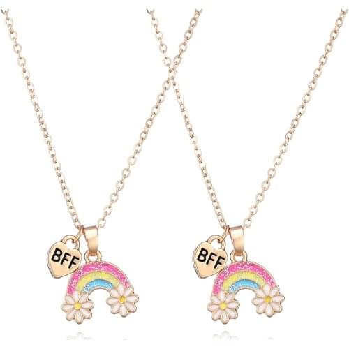 A Girl' Best Friends Chains BFF Necklace Friendship Necklace for 2 Girls Birthday Gifts Chain Necklaces Jewelry Choker Gift