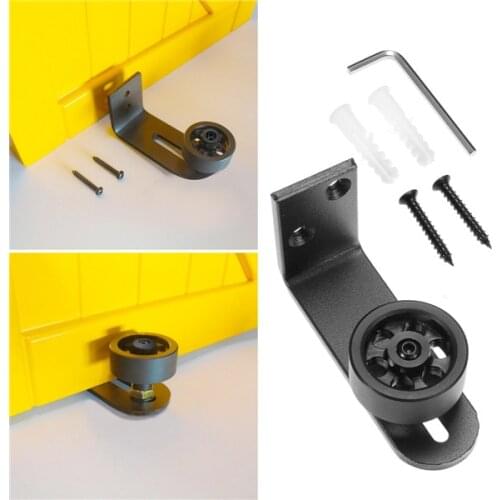Adjustable Sliding Barn Door Hardware Wall Guide Bottom Floor Roller Guide with Screws Tools Kit