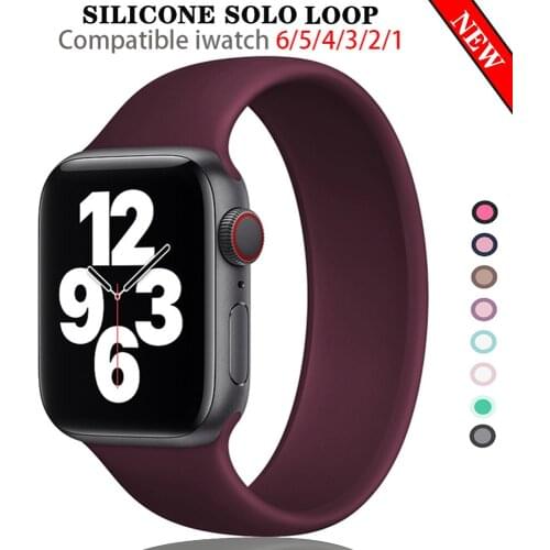 Silicone Solo Loop Strap for Apple Watch 5 Band 44mm 40mm iWatch bands 38mm 42mm Belt bracelet watchband for series 6 5 4 3 2 SE