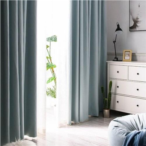 Blue Grey 100% Blackout Curtains for Living Room Bedroom Grommet Thermal Insulated Curtains for Kitchen Window Treatment Drapes