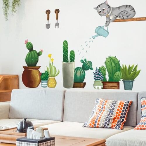 Nordic Plant Wall Sticker Kids Room Bedroom Decor Home Living Room Backdrop WallSticker DIY Room Decoration Decals for Furniture