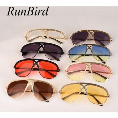 Big Frame Sunglasses Men Classic UV400 Trend Stars Wear Red Lens Sun Glasses Women Large Frame Outdoor Sunglass Goggle 1207R