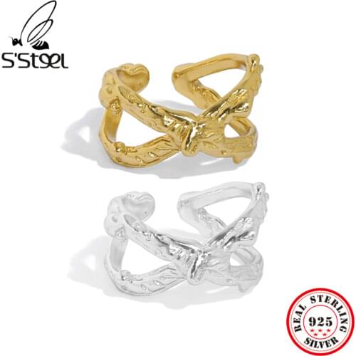 SSTEEL 925 Sterling Silver Rings Gifts For Women Aesthetic Minimalist Punk Cute Wedding Open Ring 2021 Fine Jewelry Anillo