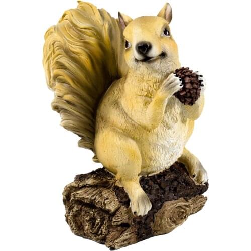 Cute Squirrel Ornament Statue Garden Animal Decor Outdoor Figurine Sculpture
