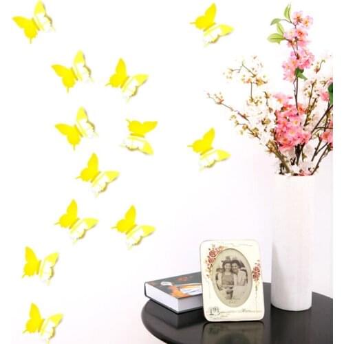 Party Decoration 12pcs Butterfly stickers country wedding bridal baby shower birthday Christmas Anniversary Festival Backdrop